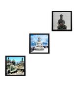 Set Of 3 Meditating Buddha Satin Matt Texture UV Art Painting