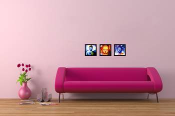 Set Of 3 Meditating Buddha Satin Matt Texture UV Art Painting 2