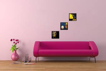 Set Of 3 Meditating Buddha Satin Matt Texture UV Art Painting 2