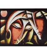 Abstract Figures Satin Matt Texture UV Art Painting