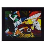 Abstract Figures Satin Matt Texture UV Art Painting