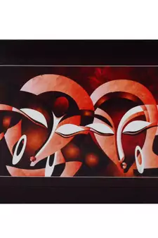 Abstract Figures Satin Matt Texture UV Art Painting