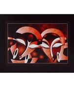 Abstract Figures Satin Matt Texture UV Art Painting