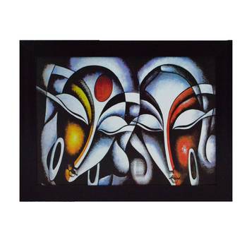 Abstract Figures Satin Matt Texture UV Art Painting 1