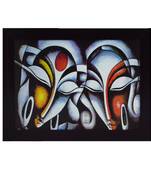 Abstract Figures Satin Matt Texture UV Art Painting
