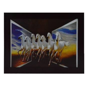 Running Lucky Horses Design Satin Matt Texture UV Art Painting 1