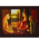 Women Playing Game Satin Matt Texture UV Art Painting