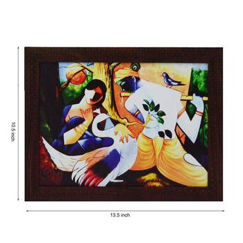 Abstract Radha Krishna Satin Matt Texture UV Art Painting 2