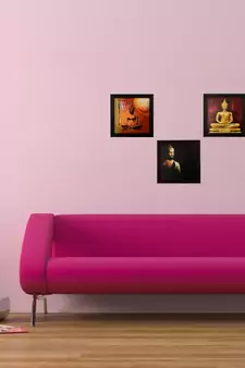 Set Of 3 Meditating Buddha Satin Matt Texture UV Art Painting