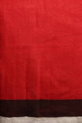 red woven Ikat Saree With Blouse 5