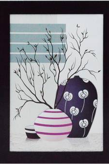 Abstract Pot Satin Matt Texture UV Art Painting