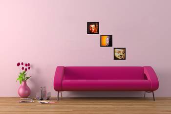 Set Of 3 Meditating Buddha Satin Matt Texture UV Art Painting 2
