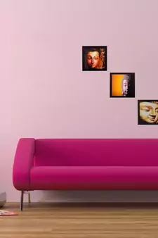 Set Of 3 Meditating Buddha Satin Matt Texture UV Art Painting