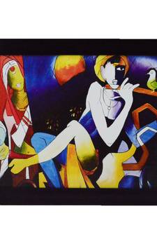 Abstract Figures Satin Matt Texture UV Art Painting