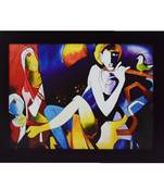 Abstract Figures Satin Matt Texture UV Art Painting