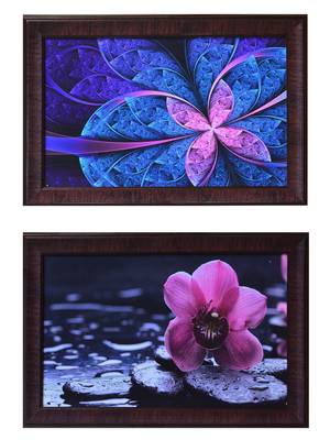 Set of 2 Floral Satin Matt Texture UV Art Painting 1