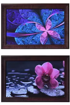 Set of 2 Floral Satin Matt Texture UV Art Painting