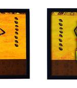 Set of 2 Tribal Lady Satin Matt Texture UV Art Painting