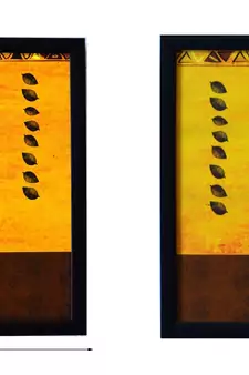 Set of 2 Tribal Lady Satin Matt Texture UV Art Painting