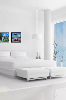 Set of Natural Scenary and Sea View Satin Matt Texture UV Art Painting