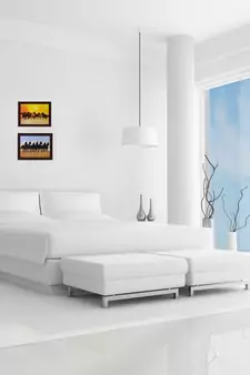 Set of 2 Running Horses Satin Matt Texture UV Art Painting