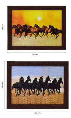 Set of 2 Running Horses Satin Matt Texture UV Art Painting 3