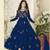 Blue Embroidered Georgette Semi-Stitched Salwar with dupatta