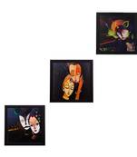 Set Of 3 Radha Krishna Satin Matt Texture UV Art Painting