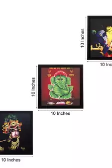 Set Of 3 Radha Krishna Satin Matt Texture UV Art Painting