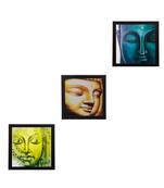 Set Of 3 Meditating Buddha Satin Matt Texture UV Art Painting