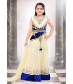 white embroidered Net stitched kids lehenga choli