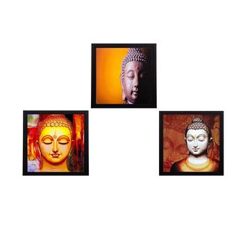 Set Of 3 Lord Buddha Satin Matt Texture UV Art Painting 1