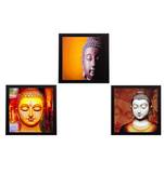 Set Of 3 Lord Buddha Satin Matt Texture UV Art Painting