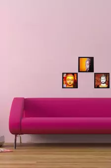 Set Of 3 Lord Buddha Satin Matt Texture UV Art Painting
