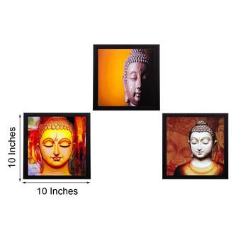 Set Of 3 Lord Buddha Satin Matt Texture UV Art Painting 3