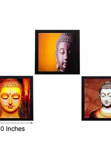 Set Of 3 Lord Buddha Satin Matt Texture UV Art Painting