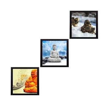 Set Of 3 Lord Buddha Satin Matt Texture UV Art Painting 1