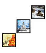 Set Of 3 Lord Buddha Satin Matt Texture UV Art Painting