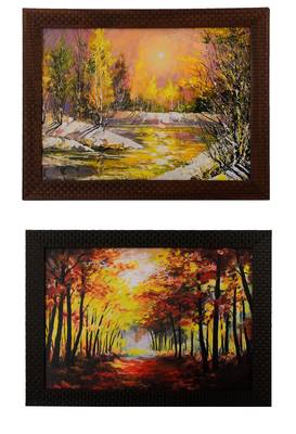 Set of 2 Nature's beauty under Sunlight Satin Matt Texture UV Art Painting 1