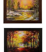 Set of 2 Nature's beauty under Sunlight Satin Matt Texture UV Art Painting