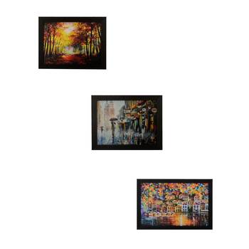 Set of 3 Nature's beauty scenary Satin Matt Texture UV Art Painting 1