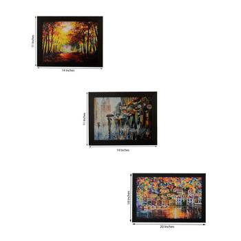 Set of 3 Nature's beauty scenary Satin Matt Texture UV Art Painting 2
