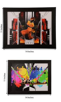 Set of 2 Abstract Satin Matt Texture UV Art Painting 2