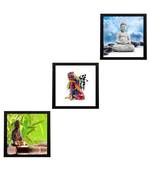 Set Of 3 Meditating Buddha Satin Matt Texture UV Art Painting