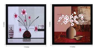Set of 2 Botanical Pots Satin Matt Texture UV Art Painting 2