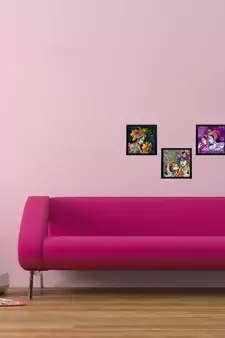 Set Of 3 Radha Krishna Satin Matt Texture UV Art Painting