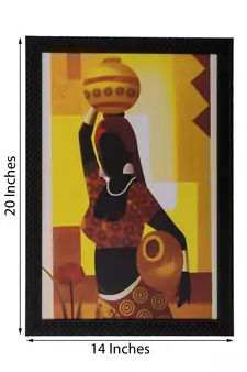 Village Lady Satin Matt Texture UV Art Painting