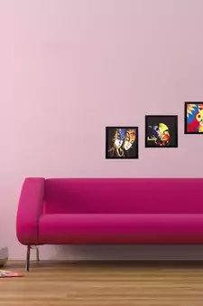 Set Of 3 Radha Krishna Satin Matt Texture UV Art Painting