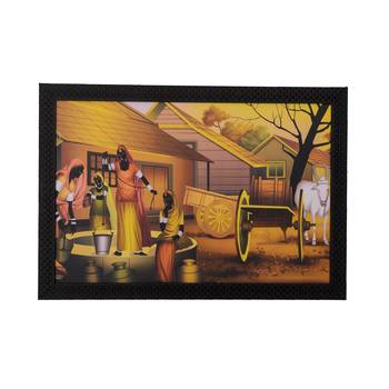 Village Scene Satin Matt Texture UV Art Painting 1