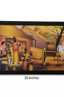 Village Scene Satin Matt Texture UV Art Painting